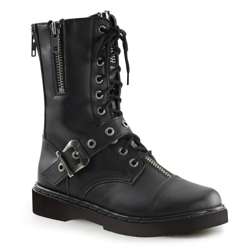 Bottines Demonia Defiant 206 Vegan Cuir Homme - Noir 12570-HJYL